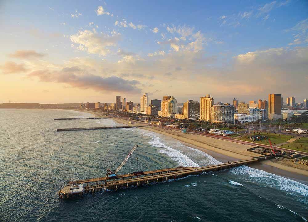 Strand i Durban, Sydafrika