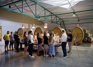 Vinprovning under en konferensresa till Sydafrika